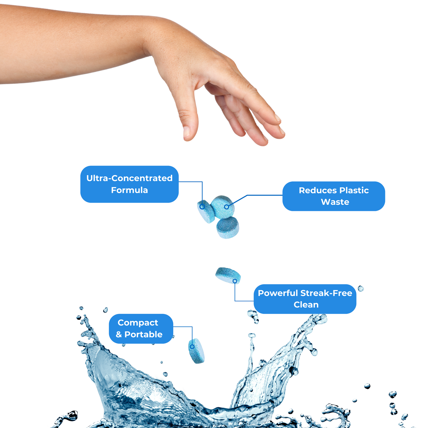 Blue X Rain Windshield Washer Tablets (100 Tabs)